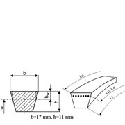 Klínový řemen GoodYear 17x 725 Li-BX 765 Lw  GY